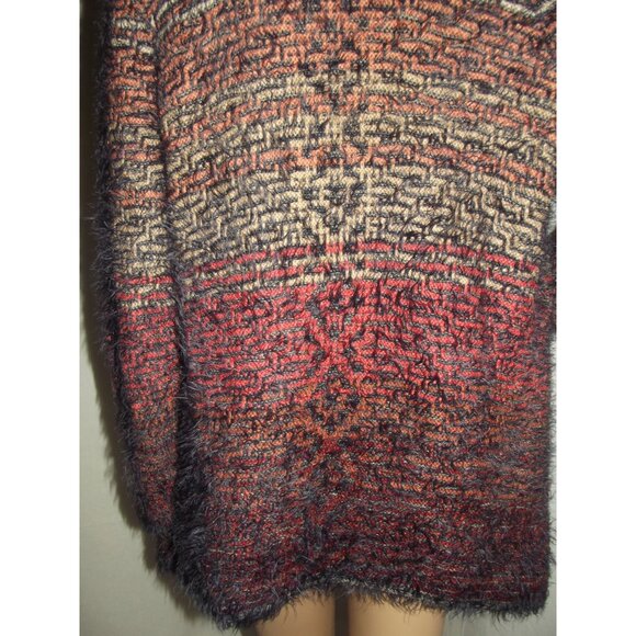 Nic+Zoe Cardigan Sweater Womens Large Artzy Open Front Drape Shawl Eyelash Fuzzy - Picture 11 of 12